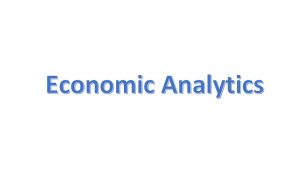 Economic Analytics