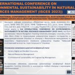 УЧАСТЬ У 3rd INTERNATİONAL CONFERENCE ON ENVİRONMENTAL SUSTAİNABİLİTY İN NATURAL RESOURCES MANAGEMENT(ISCES 2023) (BATUMI NAVIGATION TEACHING UNIVERSITY (Грузія)